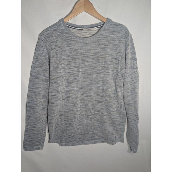 Jack & Jones Mens Premium Sweat Crewneck Sweater sz L Heather Gray Blue Textured - Picture 1 of 6